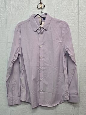 New Medium Artefact Purple Dress Shirt - Slim Fit Casual Shirt